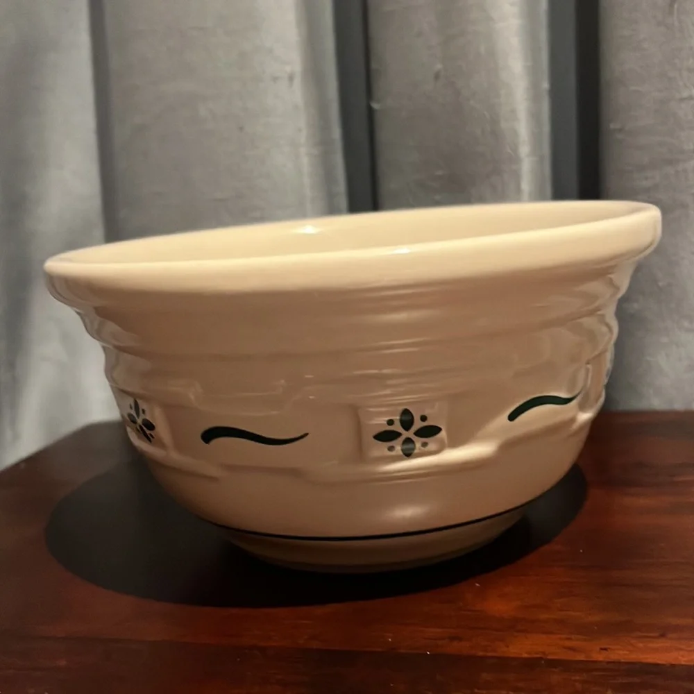 Longaberger Mixing Bowl 6.5" Woven Traditions Basketweave Green Decoration - Picture 7 of 13